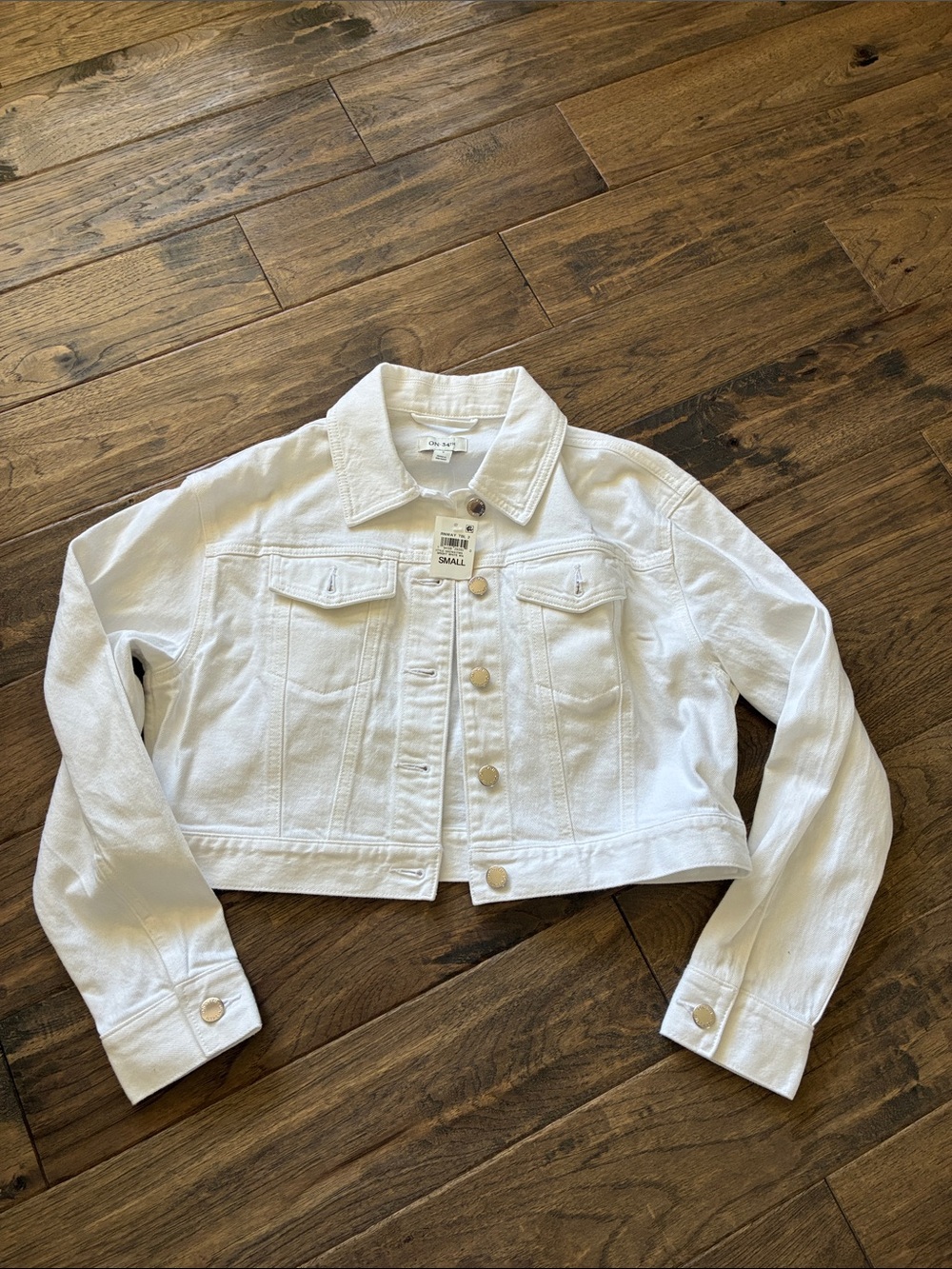 Wit & Wisdom White Cropped Jean Jacket - Small